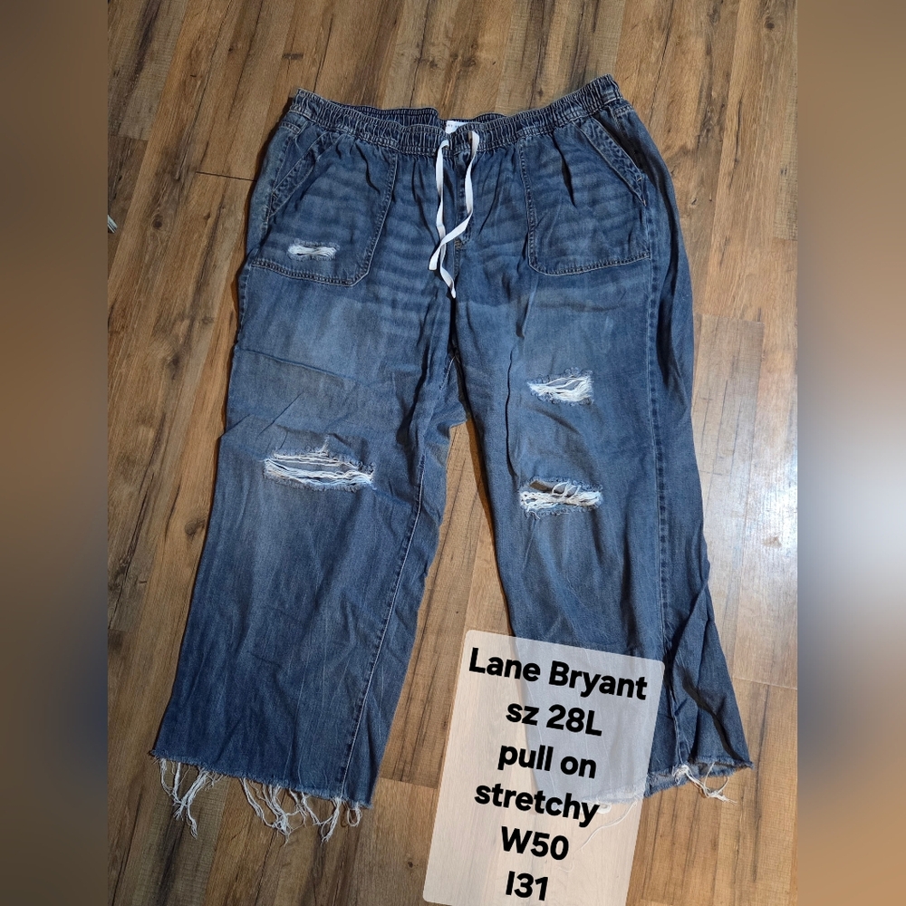 Lane Bryant Relaxed Fit Pull On Jeans in Blue